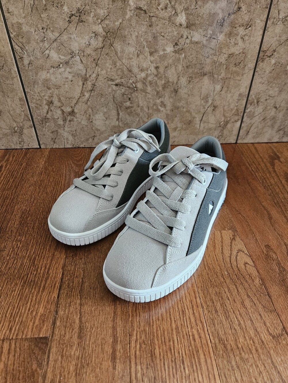 Airwalk Light Gray and Dark Gray Kids Lace-Up Sneakers